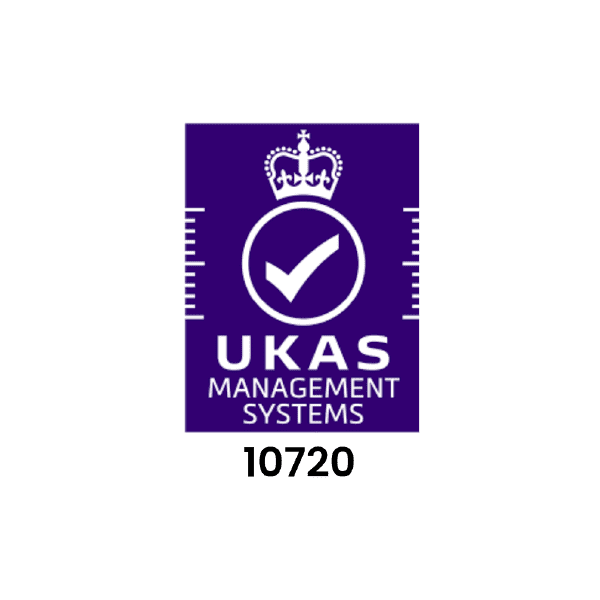 UKAS Management System Logo with Risk Associates Reg No - 10720